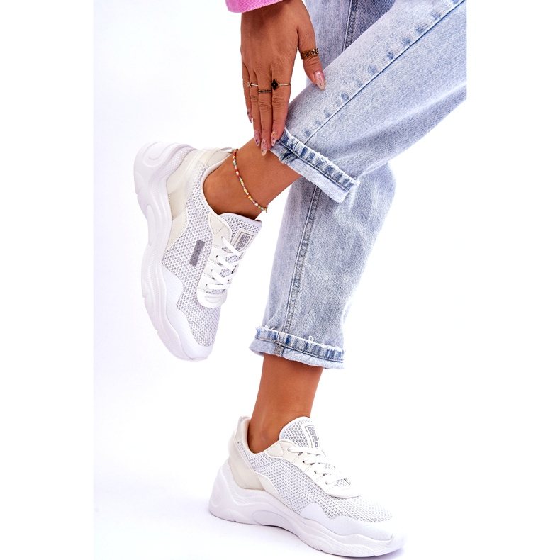 Dámská látková sportovní obuv Memory Foam System Big Star LL274A064 Bílá bílý 4