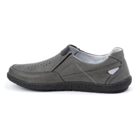 Olivier Šedé pánské kožené mokasíny na léto 602 šedá 1