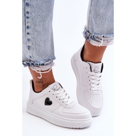 FJ1 Klasické Sportovní Boty Se Srdcem Black And White Amore bílý 1