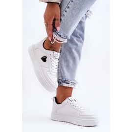 FJ1 Klasické Sportovní Boty Se Srdcem Black And White Amore bílý 2