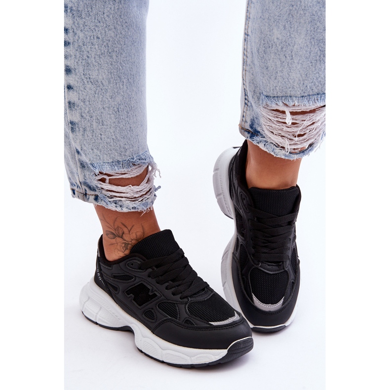 FG2 Módní dámská sportovní obuv se síťovinou Black Venice černá 2