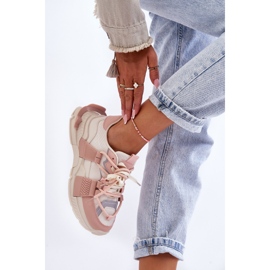 PS1 Dámská módní šněrovací sportovní obuv Béžovo-růžová Chillout! béžový 2 PS1 Dámská módní šněrovací sportovní obuv Béžovo-růžová Chillout! béžový 2