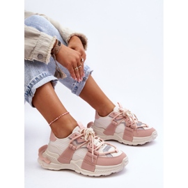 PS1 Dámská módní šněrovací sportovní obuv Béžovo-růžová Chillout! béžový 8