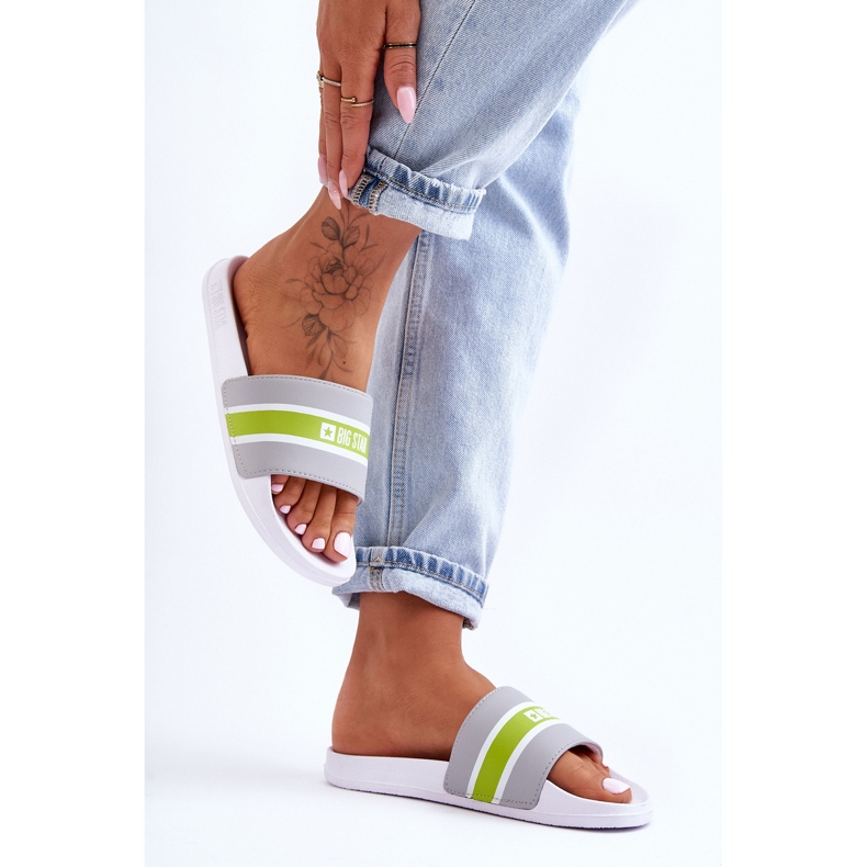 Lehké pěnové pantofle Big Star JJ274647 bílo-šedé šedá 2