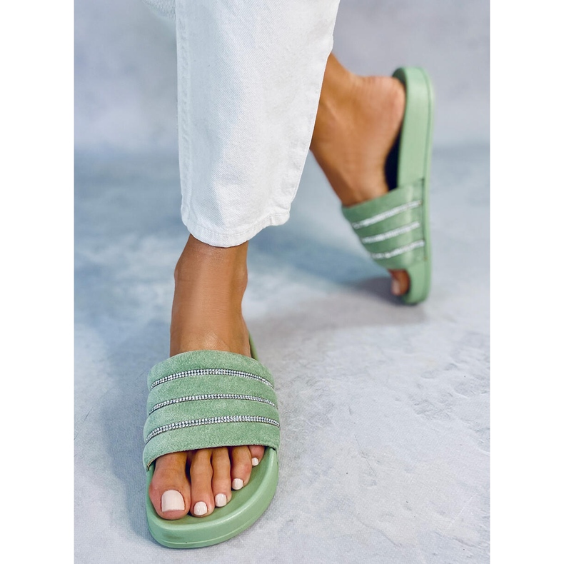 Lynne Green štrasové skluzavky zelená 1