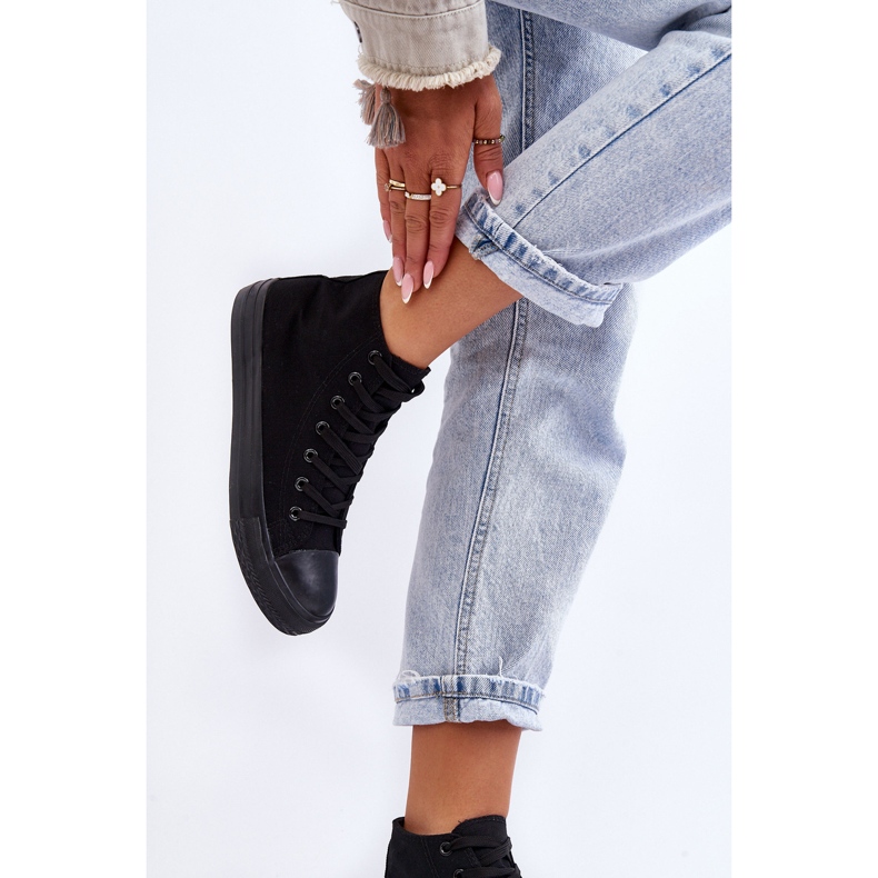 FR1 Dámské klasické vysoké tenisky Black Remos černá 2