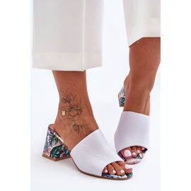 Lewski Shoes Dámské kožené boty Leski na vysokém podpatku 3209/K Bílá bílý 1