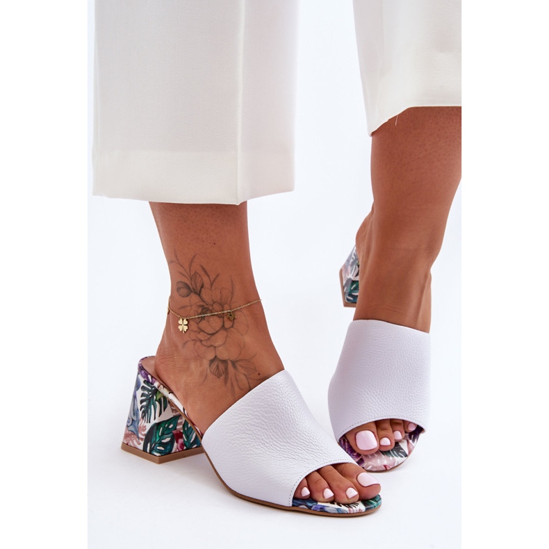 Lewski Shoes Dámské kožené boty Leski na vysokém podpatku 3209/K Bílá bílý 1