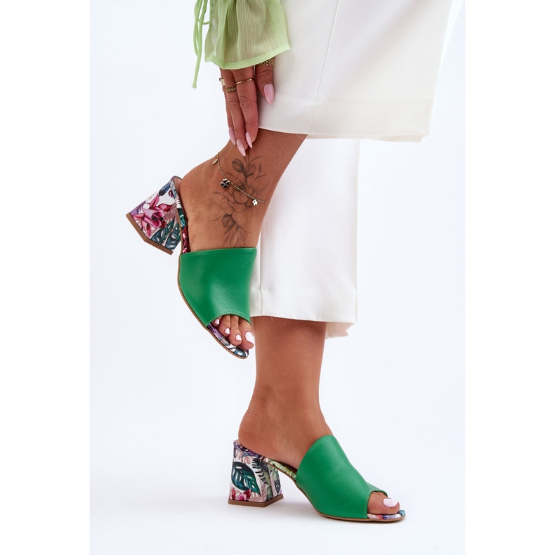 Lewski Shoes Dámské kožené boty Leski na vysokém podpatku 3209/K Zelená 1 Lewski Shoes Dámské kožené boty Leski na vysokém podpatku 3209/K Zelená 1