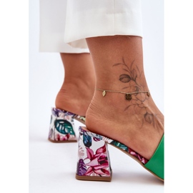 Lewski Shoes Dámské kožené boty Leski na vysokém podpatku 3209/K Zelená zelený 2