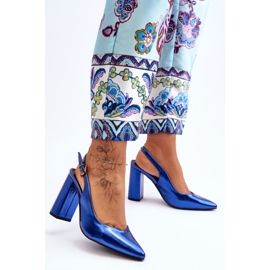 Klasické lodičky na vysokém podpatku Blue My Love modrý 2