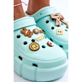 Dámské pěnové skluzavky Crocs s ozdobami Green Marlett zelený 2