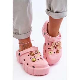 Dámské pěnové skluzavky Crocs s ozdobami Pink Marlett růžový 1