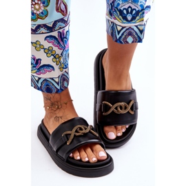 Dámské sandály s ozdobou černé verso černá 2 Dámské sandály s ozdobou černé verso černá 2