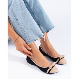 Dámské balerínky s mašlí Shelovet černé černá 1