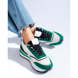 Dámské bílo zelené tenisky na platformě Shelovet bílý 1