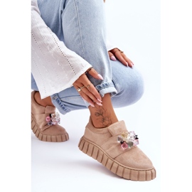 PS1 Módní nazouvací sportovní obuv s dekorem tmavě béžová Desire béžový 1