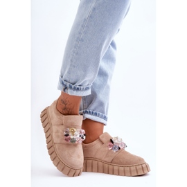 PS1 Módní nazouvací sportovní obuv s dekorem tmavě béžová Desire béžový 2