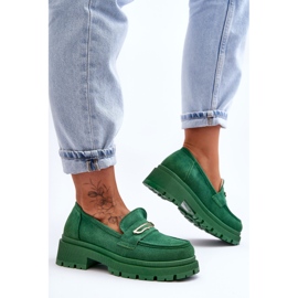 PS1 Dámské semišové slip-on mokasíny Green Pure Love zelený 1