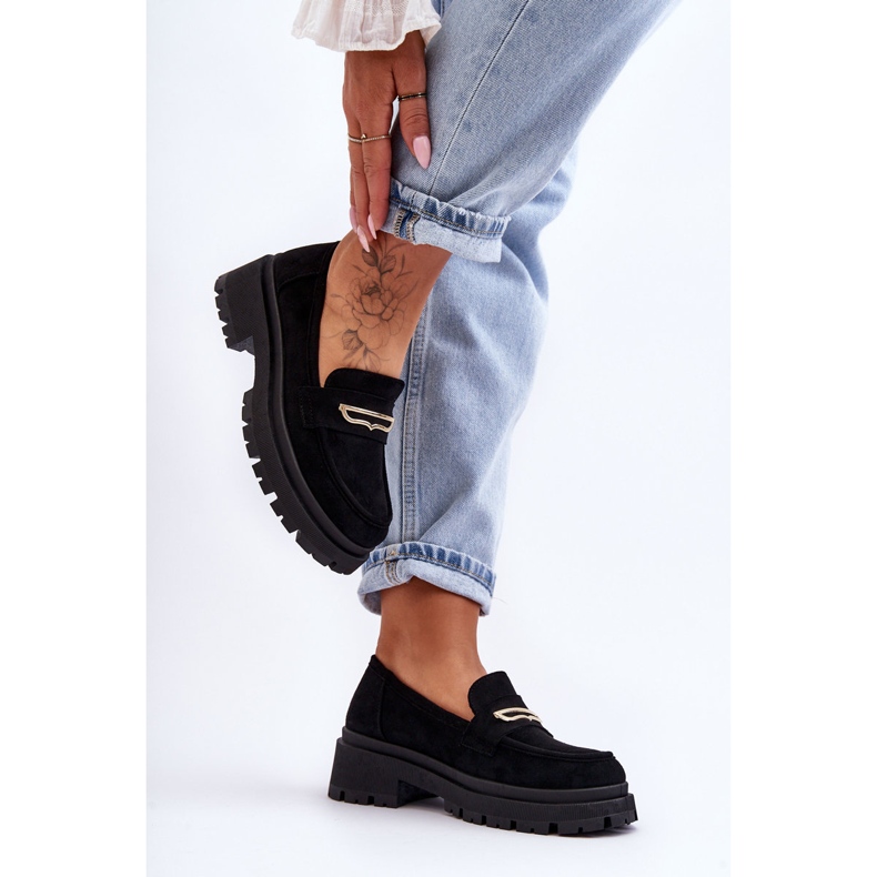 PS1 Dámské semišové slip-on mokasíny Black Pure Love černá 2