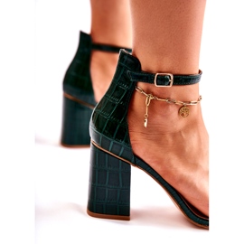 Dámské hadí sandály zelený vzor 2