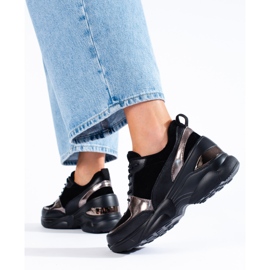 Dámské černé kožené tenisky Shelovet černá 2