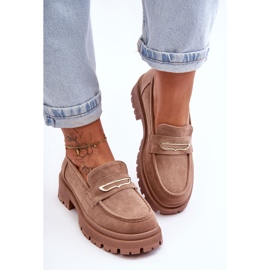 PS1 Dámské semišové slip-on mokasíny tmavě béžová Pure Love béžový 2