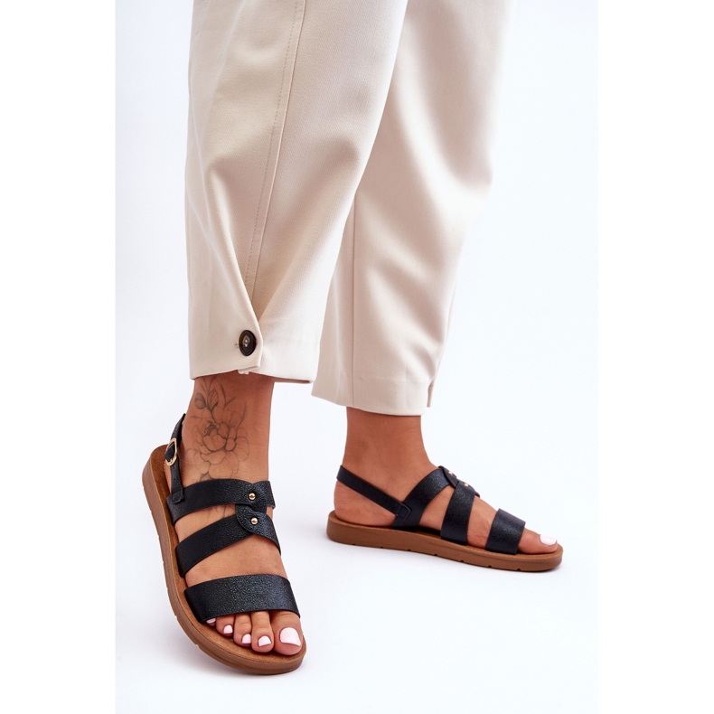 PG1 Černé dámské lesklé sandály Catalia černá 1