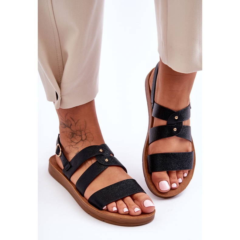 PG1 Černé dámské lesklé sandály Catalia černá 2