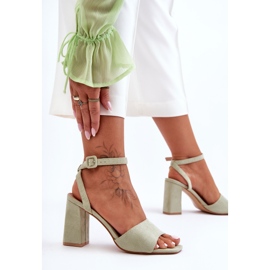 Harriet Green semišové sandály na vysokém podpatku zelená 2