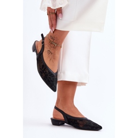PG1 Dámské květinové baleríny Black Adore černá 2