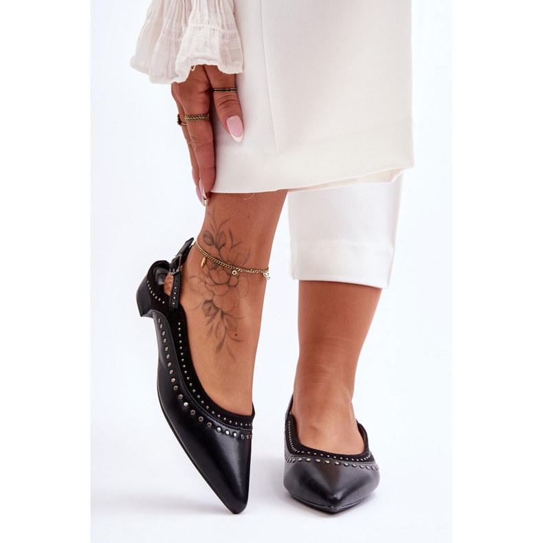 PG1 Kožené Baleríny S Cvoky Černá Laroshe 1