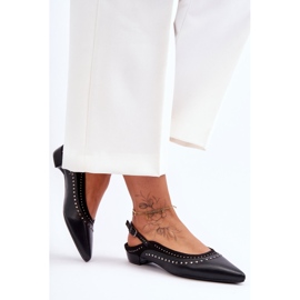 PG1 Kožené Baleríny S Cvoky Černá Laroshe 2