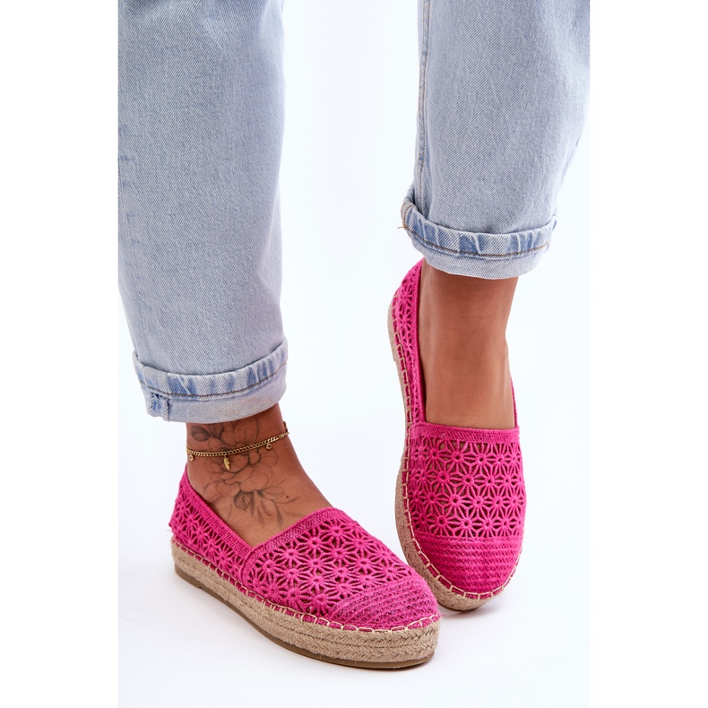 PG1 Dámské prolamované espadrilky Pink One Lover růžový 1