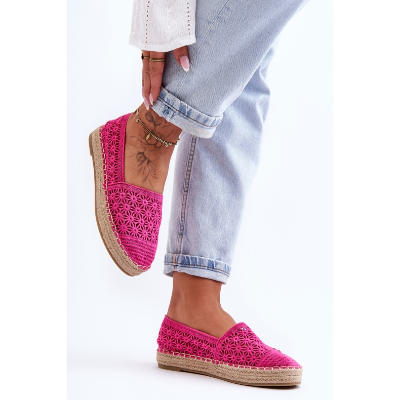 PG1 Dámské prolamované espadrilky Pink One Lover růžový 2