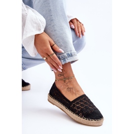 PG1 Dámské prolamované espadrilky Black One Lover černý 2