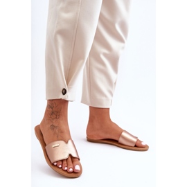 Dámské pohodlné ploché podpatky Pink Gold Coraline zlatý 1