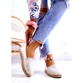 Dámské klasické espadrilky Big Star JJ274951 bílá a šedá 2