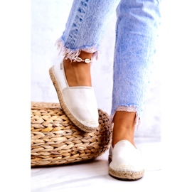 Dámské klasické espadrilky Big Star JJ274951 bílá a šedá 3