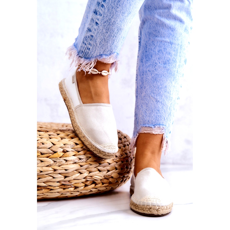 Dámské klasické espadrilky Big Star JJ274951 bílá a šedá 3