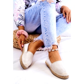 Dámské klasické espadrilky Big Star JJ274951 bílá a šedá 4