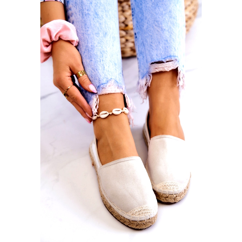 Dámské klasické espadrilky Big Star JJ274951 bílá a šedá 5