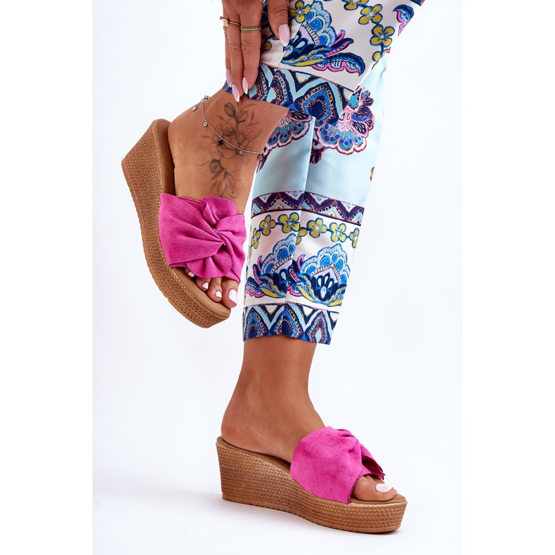 Dámské klínové skluzavky Pink Calama růžový 1