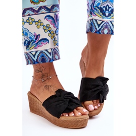 Dámské klínové skluzavky Black Calama černá 1