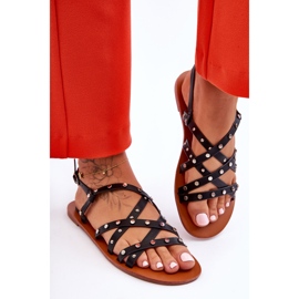 Dámské sandály s ornamenty černá Alemona černý 2