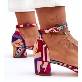 STEPHAN Vzorované saténové sandály na vysokém podpatku Červená směs Inspire Me! vícebarevný 3 STEPHAN Vzorované saténové sandály na vysokém podpatku Červená směs Inspire Me! vícebarevný 3