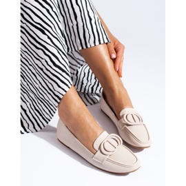 Elegantní dámské béžové mokasíny Shelovet béžový 1