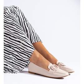 Elegantní dámské béžové mokasíny Shelovet béžový 2