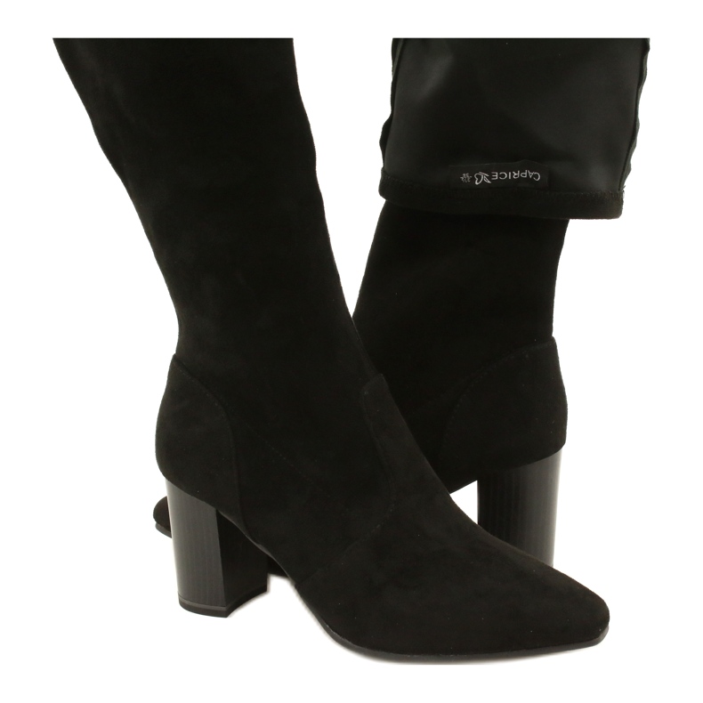 Dámské černé strečové kozačky Caprice 9-25520-41 044 černé kozačky nad kolena černá 5