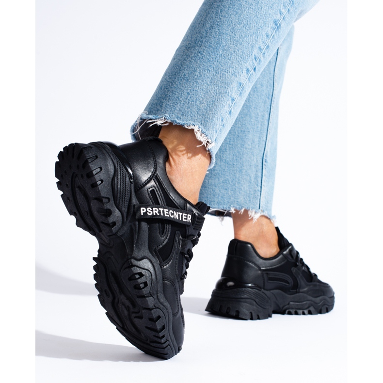 Seastar Dámské černé tenisky Shelovet se silnou podrážkou černá 2